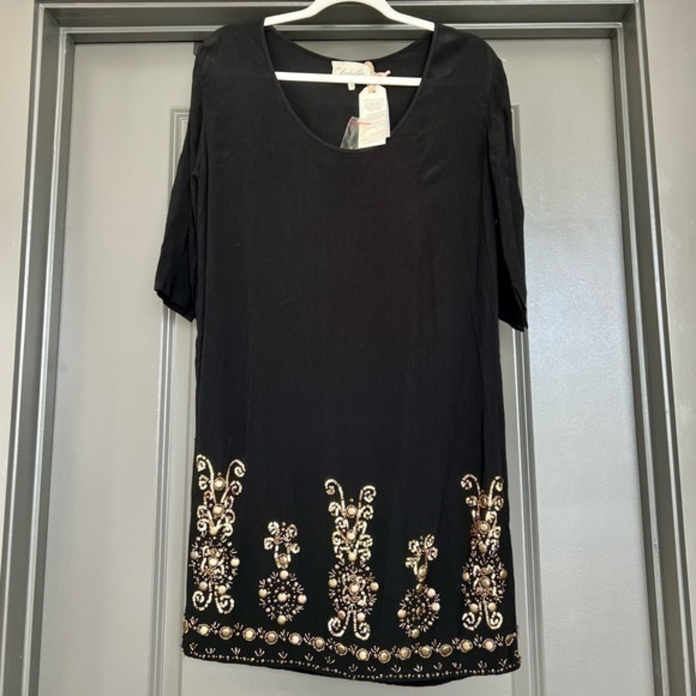 NWT Cleobella Embellished Tunic Black Size XS